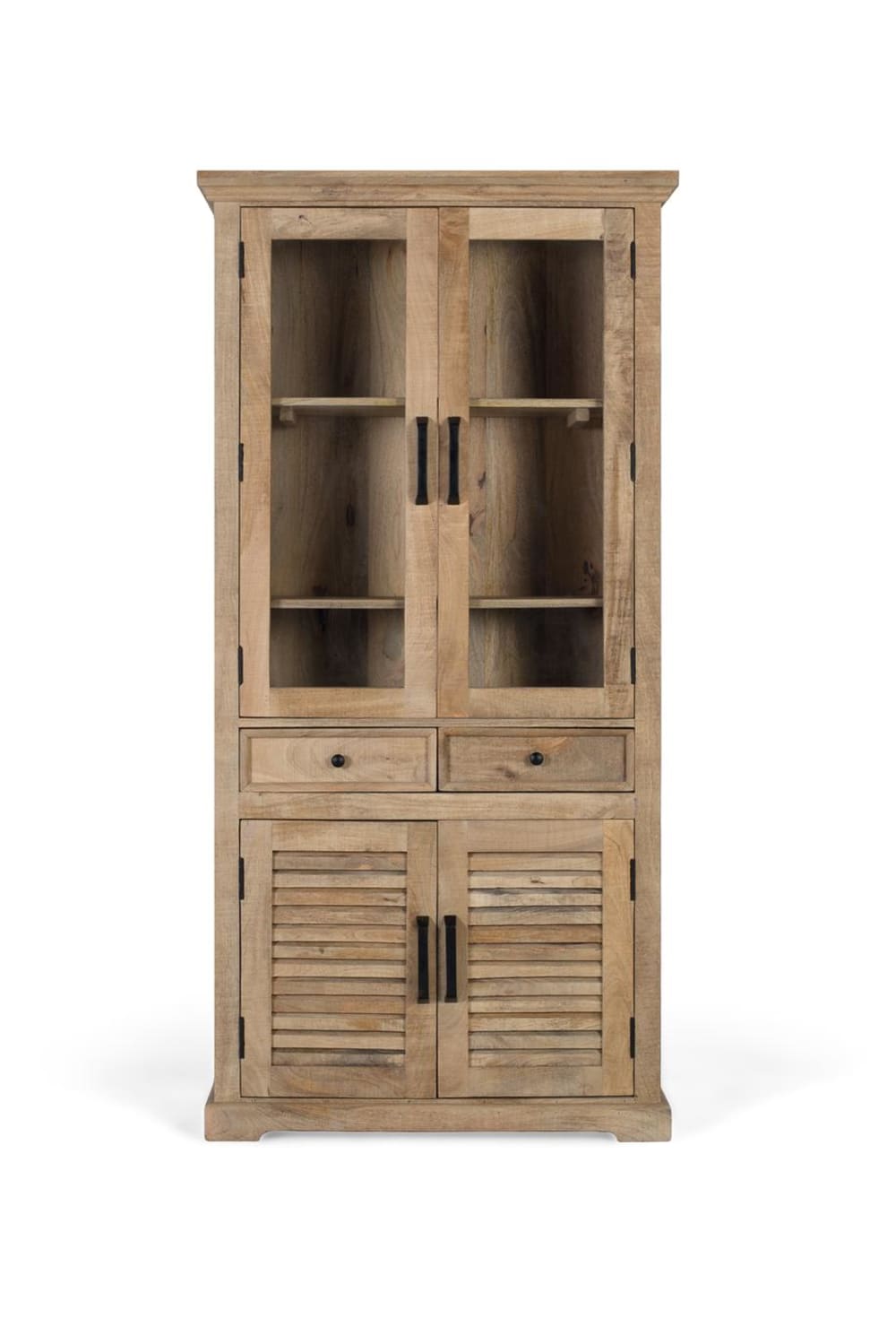 wohnli-moebel-suche-M25151535 Wohnli Möbelsuche - Vitrine aus Mangoholz mit Glas und zwei Schubladen