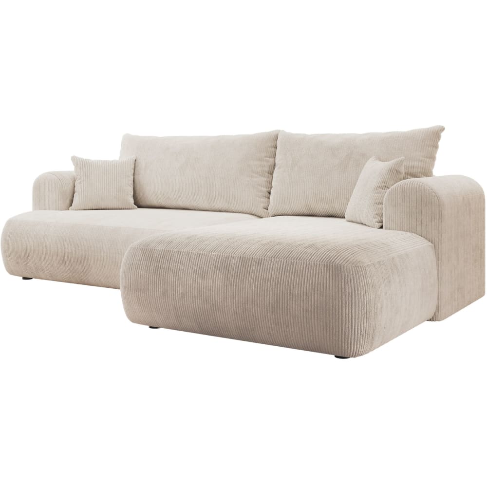 Wohnli Möbelsuche - Eck-Schlafsofa mit Cordbezug und Bettkasten