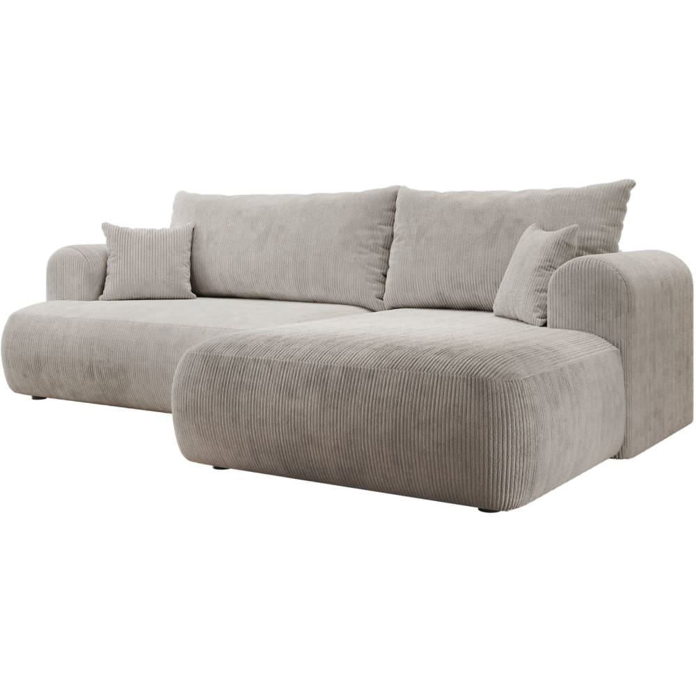 Wohnli Möbelsuche - Eck-Schlafsofa mit Cordbezug und Bettkasten