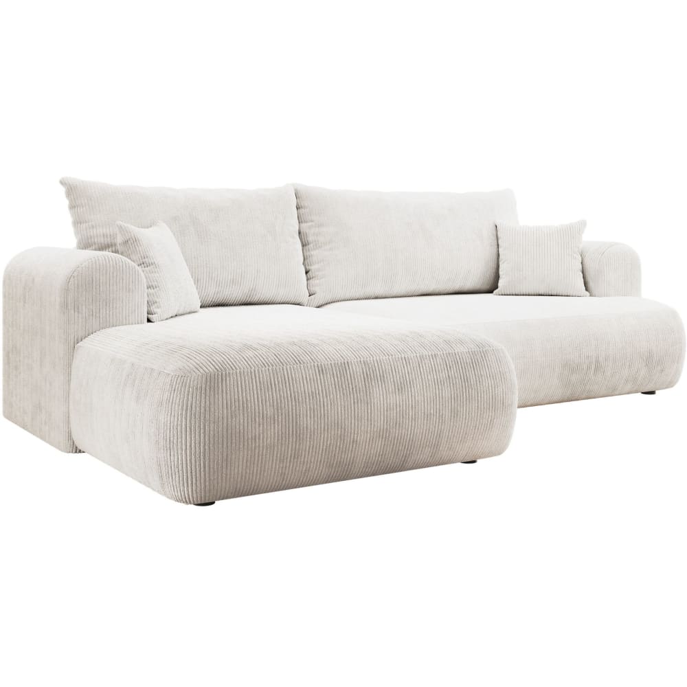 Wohnli Möbelsuche - Eck-Schlafsofa mit Cordbezug und Bettkasten