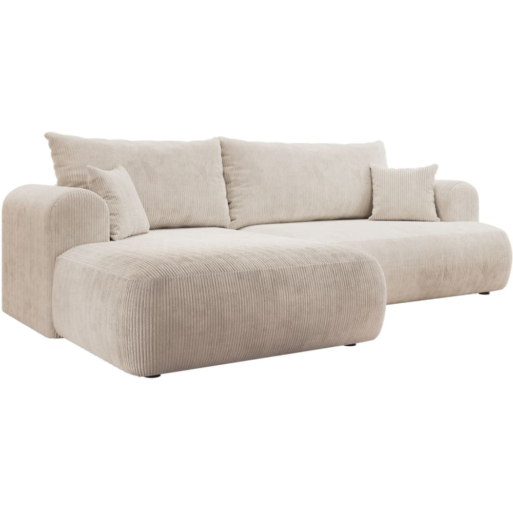 Wohnli Möbelsuche - Eck-Schlafsofa mit Cordbezug und Bettkasten