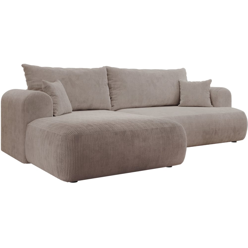 Wohnli Möbelsuche - Eck-Schlafsofa mit Cordbezug und Bettkasten