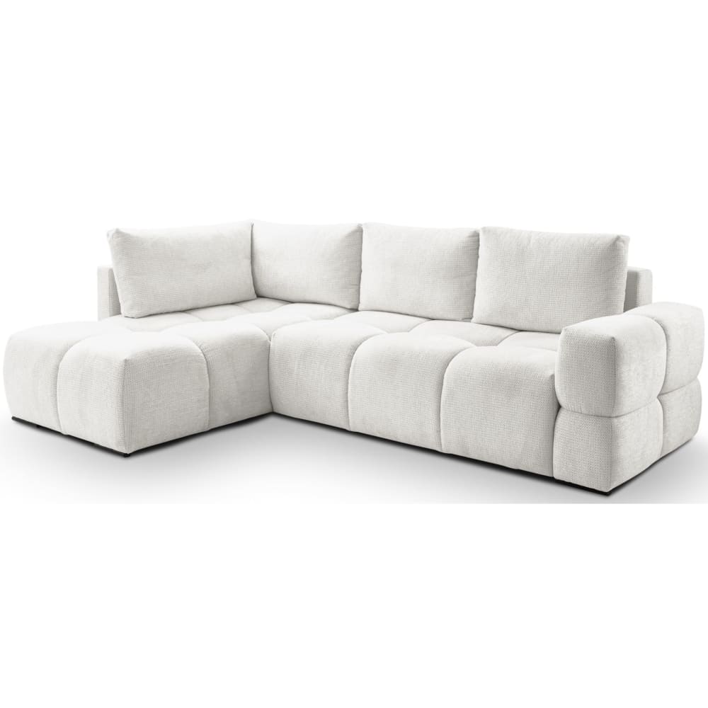 Wohnli Möbelsuche - Eck-Schlafsofa mit Chenillebezug und Bettkasten