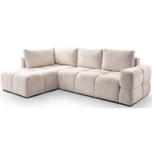 Wohnli Möbelsuche - Eck-Schlafsofa mit Chenillebezug und Bettkasten