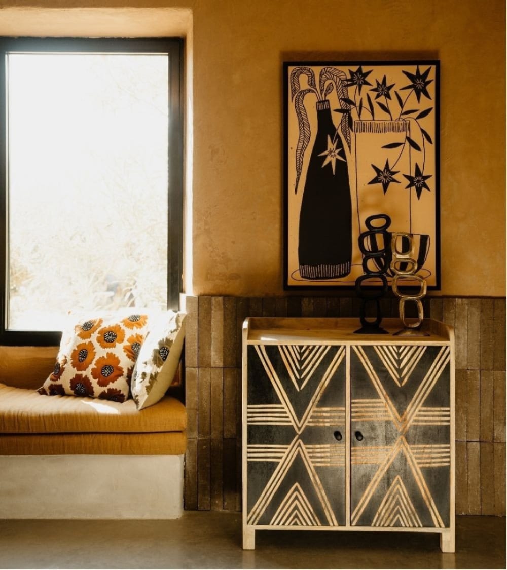 Elegante Anrichte aus Mangoholz mit 2 Türen 0x80x75cm Holz Braun Mathi Design Möbel Esszimmermöbel Sideboards, Highboards & niedrige Anrichten