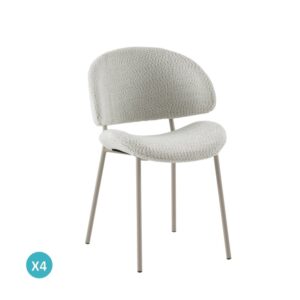 wohnli-moebel-suche-M25152977 Wohnli Möbelsuche - 4er-Set Stühle mit cremefarbenem Chenille-Bezug