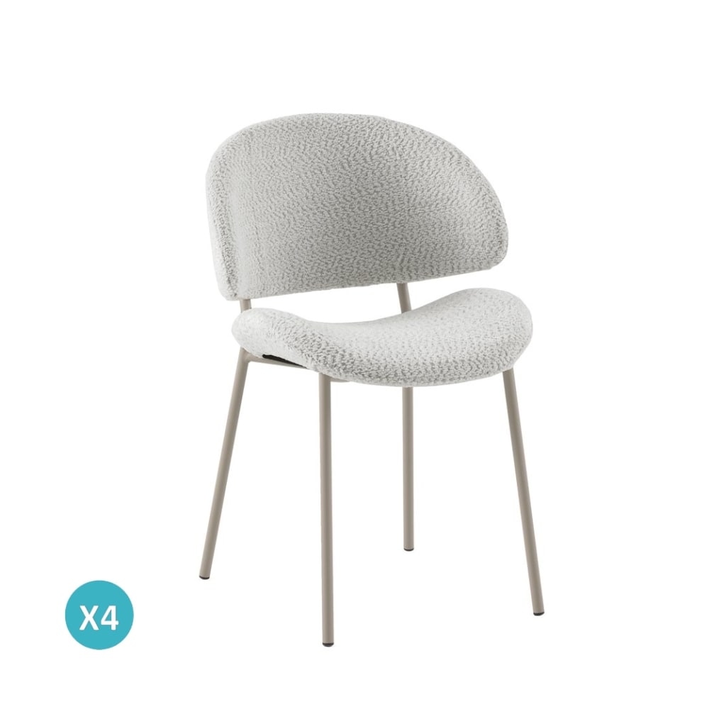 wohnli-moebel-suche-M25152979 Wohnli Möbelsuche - 4er-Set Stühle mit weißem Chenille-Bezug