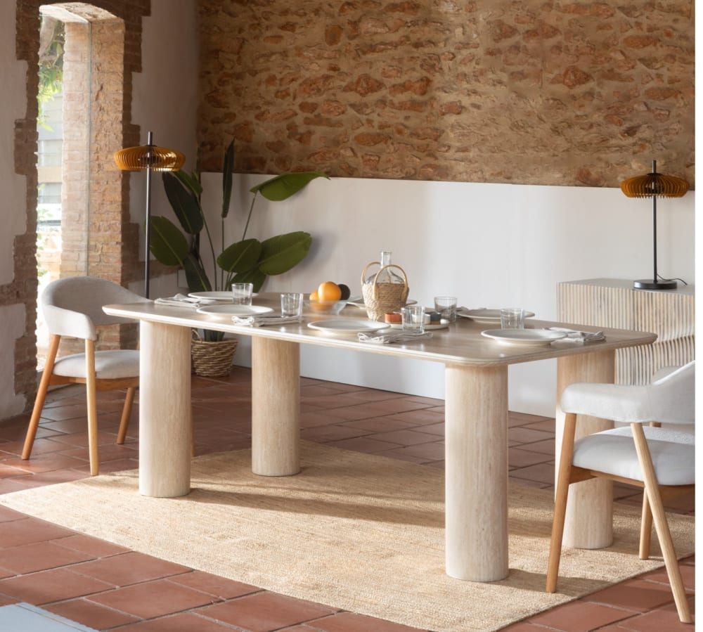 200x75x100cm Keramik Braun GEESE HOME Möbel Esszimmermöbel Esstische