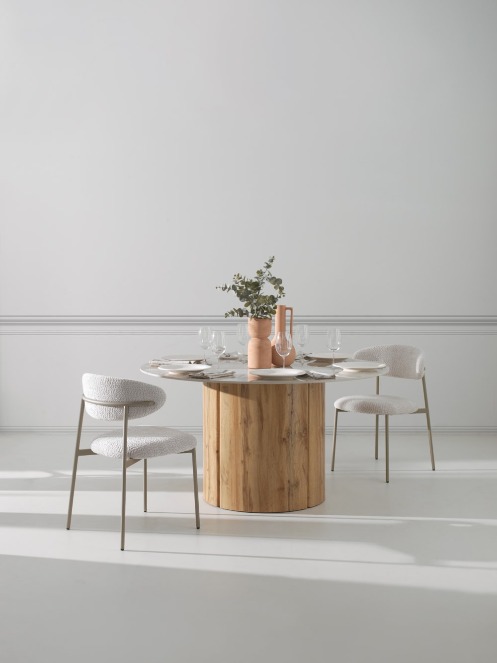 140x75x140cm Keramik Braun GEESE HOME Möbel Esszimmermöbel Esstische