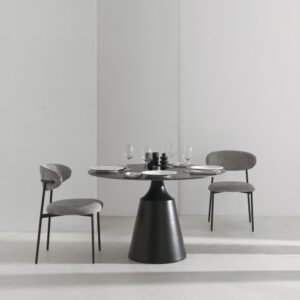 wohnli-moebel-suche-M25154092-1 Runder Esstisch 90 Durchmesser mit Keramikplatte 90x75x90cm Keramik Schwarz GEESE HOME Möbel Esszimmermöbel Esstische