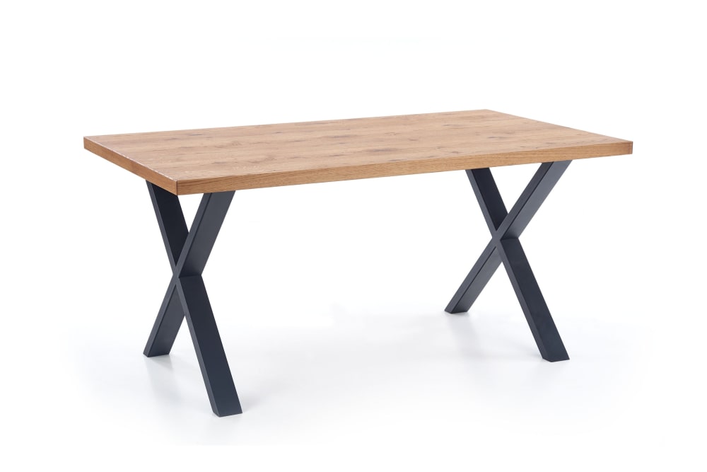 wohnli-moebel-suche-M25154335 Wohnli Möbelsuche - Ausziehbarer Tisch Eichenfurnier schwarzen Stahlbeinen 160/250x90 cm