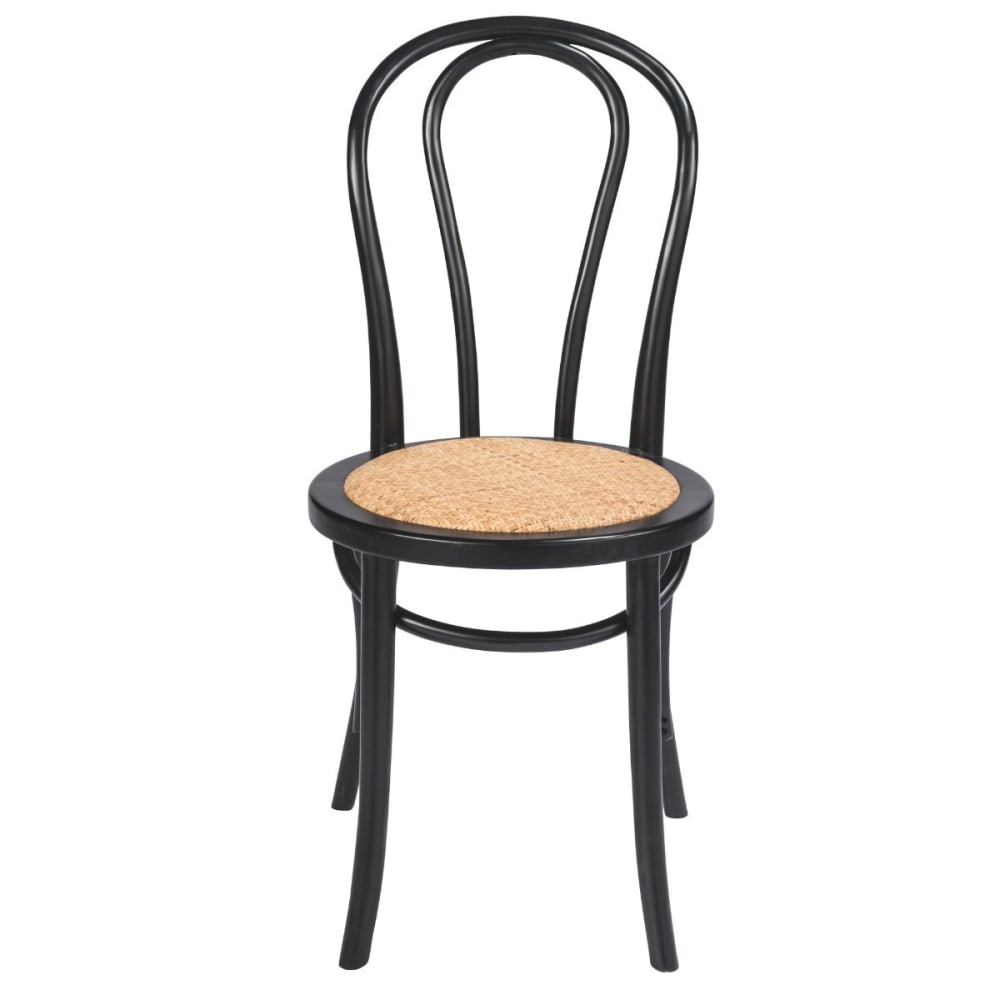 wohnli-moebel-suche-M25154346 Wohnli Möbelsuche - Set von 2 Stühlen aus Buche mit schwarzer Oberfläche und Rattan-Sitz