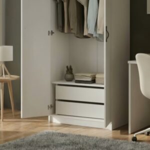 wohnli-moebel-suche-M25154459-1 Kommode 2 Schubladen für Schrank weiß 36.6x71.6x43.8cm 44x37x72cm Spanplatte Weiß MueMue Möbel Schlafzimmermöbel Kommoden