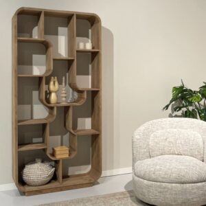wohnli-moebel-suche-M25154487-1 Bücherregal aus massivem Naturholz 90x190x30cm Holz Braun Moloo Möbel Wohnzimmermöbel Bücherregale