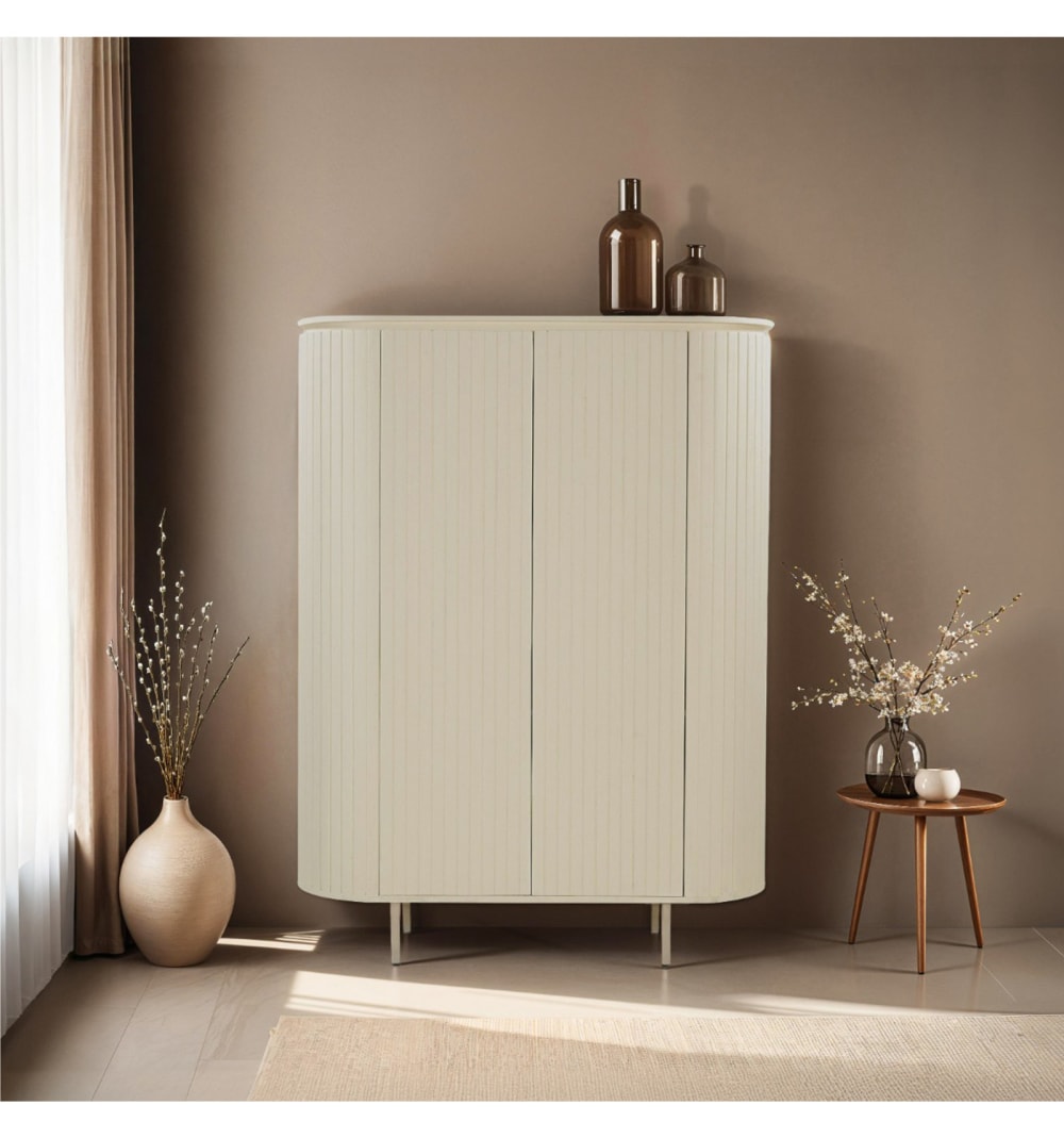 115x151x43cm Holz Weiß Moloo Möbel Esszimmermöbel Sideboards, Highboards & niedrige Anrichten