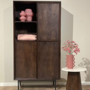wohnli-moebel-suche-M25154489-1 Geschirrschrank aus braunem Massivholz 90x170x40cm Holz Braun Moloo Möbel Esszimmermöbel Sideboards, Highboards & niedrige Anrichten