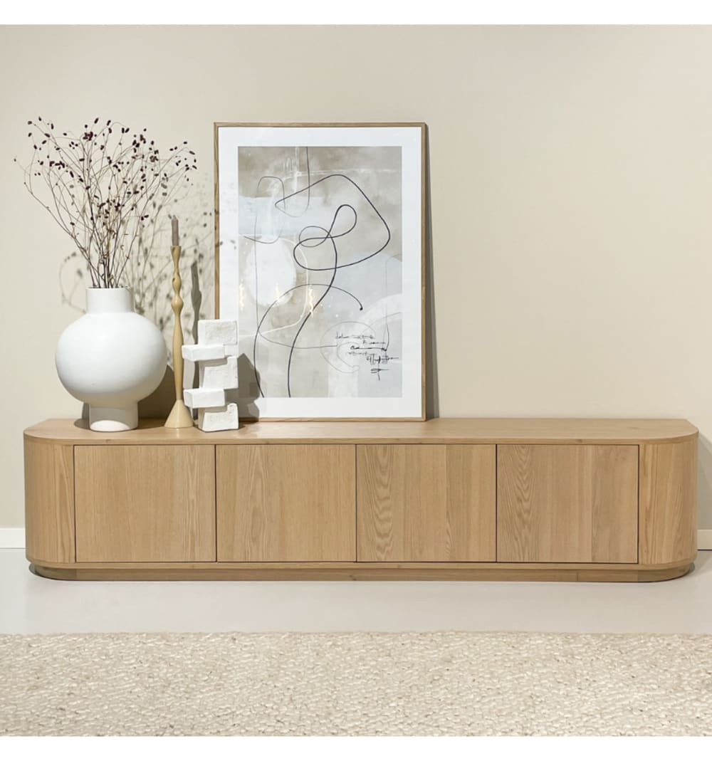 220x45x40cm Holz Beige Moloo Möbel Wohnzimmermöbel TV-Möbel