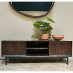 wohnli-moebel-suche-M25154509-1 TV-Möbel 150 cm aus braunem Massivholz 150x50x40cm Holz Braun Moloo Möbel Wohnzimmermöbel TV-Möbel