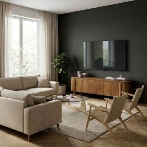 wohnli-moebel-suche-M25154512-1 170 cm TV-Schrank aus Massivholz 170x50x40cm Holz Braun Moloo Möbel Wohnzimmermöbel TV-Möbel