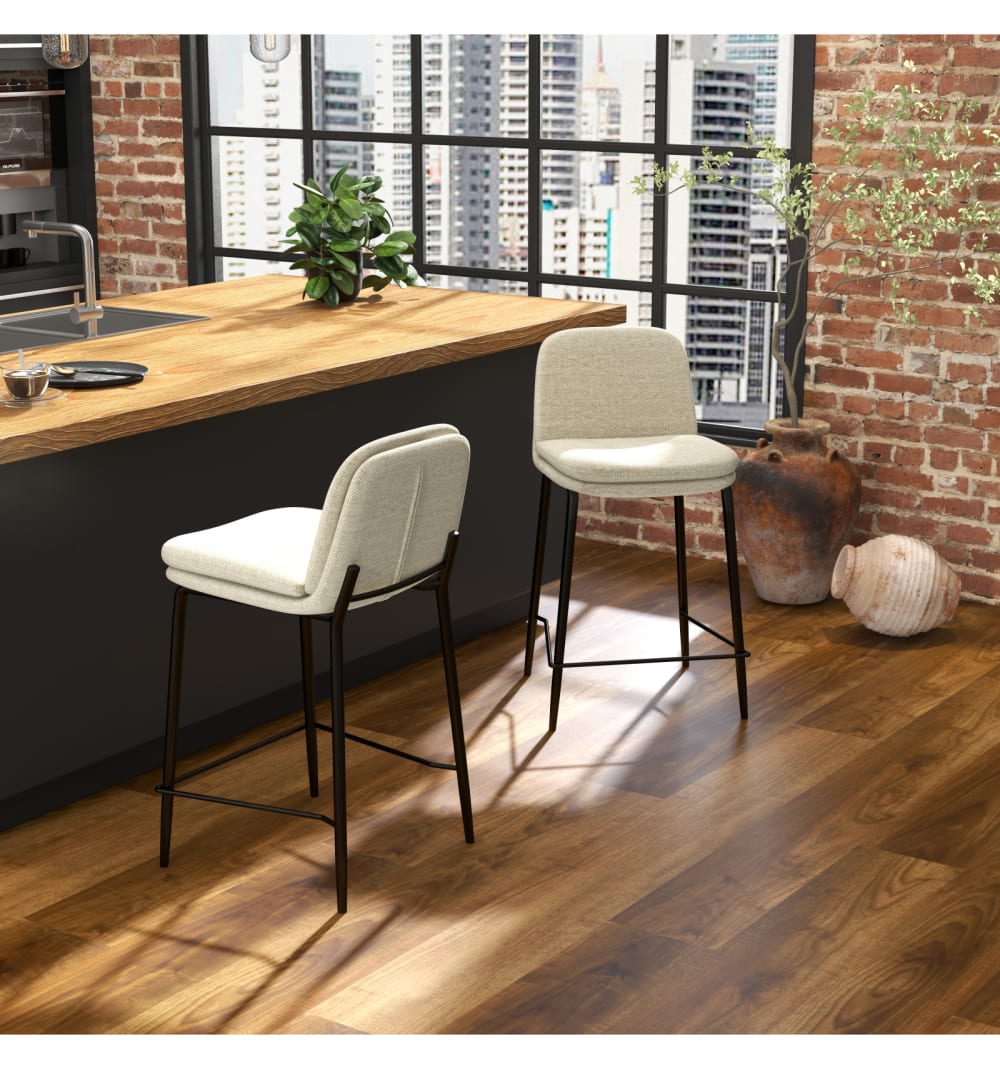 55x90x48cm Stoff Braun Moloo Möbel Esszimmermöbel Barhocker