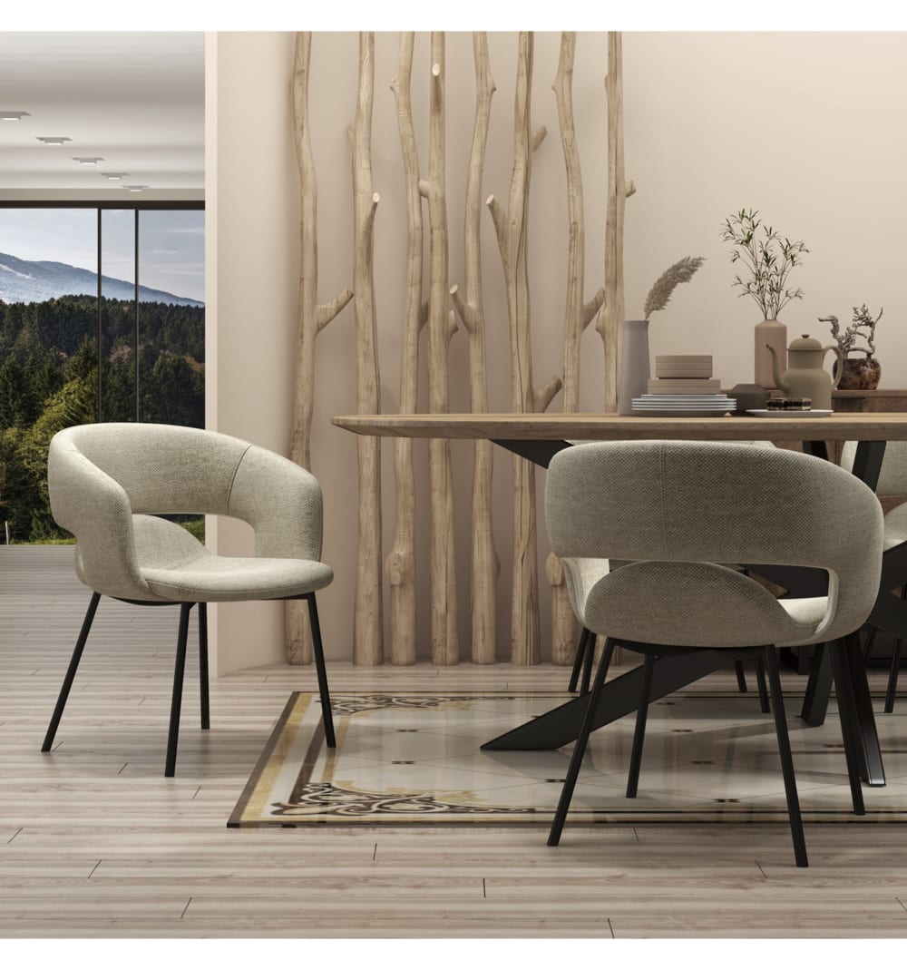 58x83x64cm Stoff Beige Moloo Möbel Esszimmermöbel Stühle