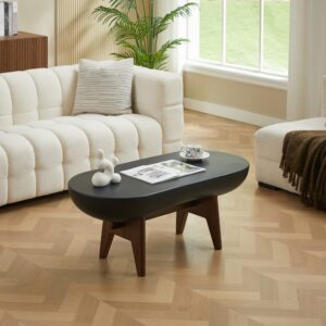 Couchtisch für den Innen- und Außenbereich aus Magnesit Schwarz 110x43x50cm Naturstein Schwarz Nordlys Möbel Wohnzimmermöbel Couchtische