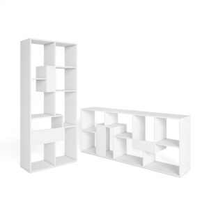 wohnli-moebel-suche-M25155501 Wohnli Möbelsuche - Bücherregal Holzeffekt weiß 67x31x162cm