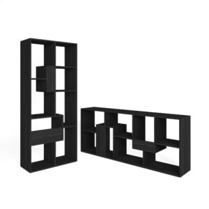 wohnli-moebel-suche-M25155508 Wohnli Möbelsuche - Bücherregal Holzeffekt schwarz 67x31x162cm
