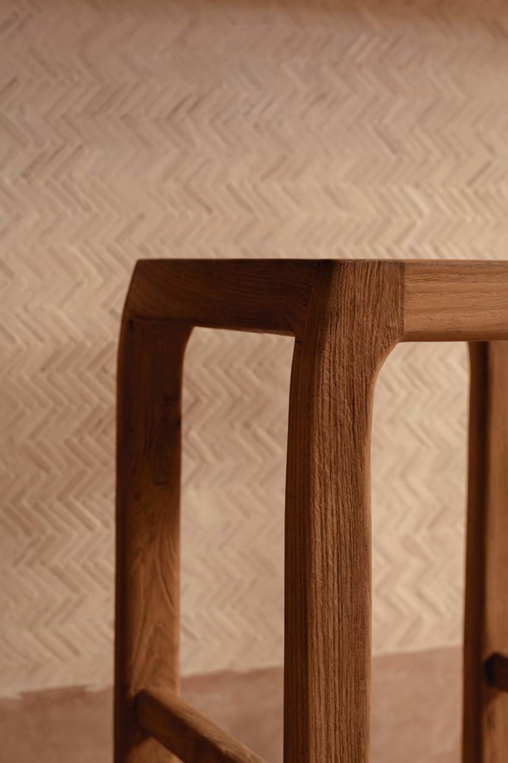 Barhocker aus wiederverwertetem Teakholz in braun 42 x 42 x 70 cm 42x70x42cm Holz Beige Bazar Bizar Möbel Esszimmermöbel Barhocker