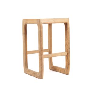 Wohnli Möbelsuche - Barhocker aus wiederverwertetem Teakholz in braun 42 x 42 x 70 cm