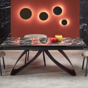 wohnli-moebel-suche-M25155753-1 Ausziehbarer Tisch für 6/8 Personen 180/260x75 cm 180x75x90cm Stahl Schwarz That's Casa Möbel Esszimmermöbel Esstische