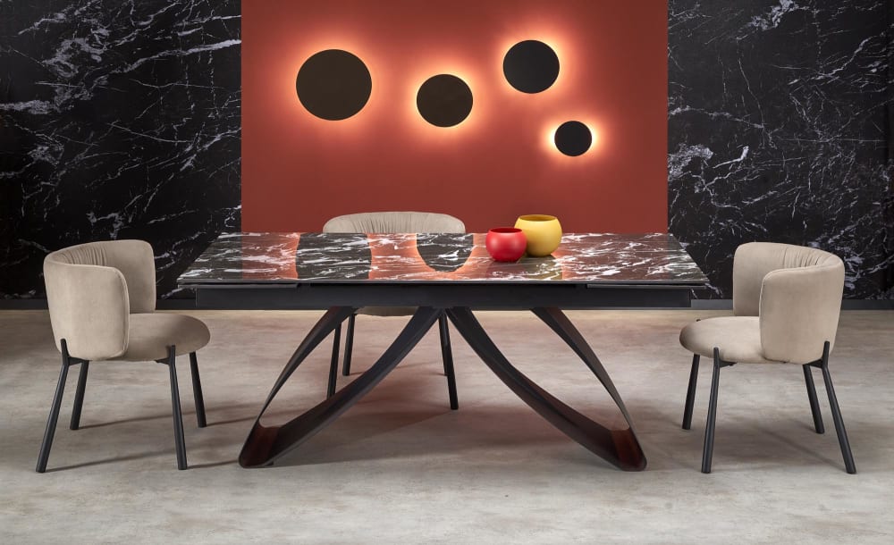 wohnli-moebel-suche-M25155753-1 Ausziehbarer Tisch für 6/8 Personen 180/260x75 cm 180x75x90cm Stahl Schwarz That's Casa Möbel Esszimmermöbel Esstische