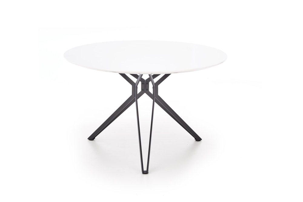 wohnli-moebel-suche-M25155776 Wohnli Möbelsuche - Runder Tisch aus laminiertem MDF und schwarzem Stahlgestell Ø 120 cm