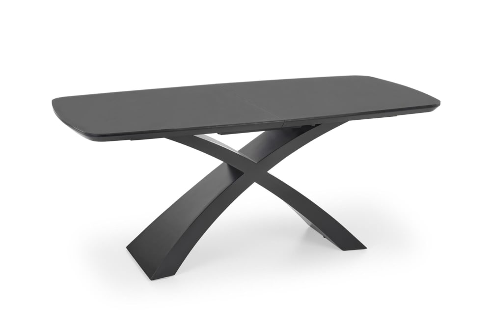 wohnli-moebel-suche-M25155797 Wohnli Möbelsuche - Ausziehbarer Tisch aus Glas schwarzen Stahlbeinen 180/220x89 cm