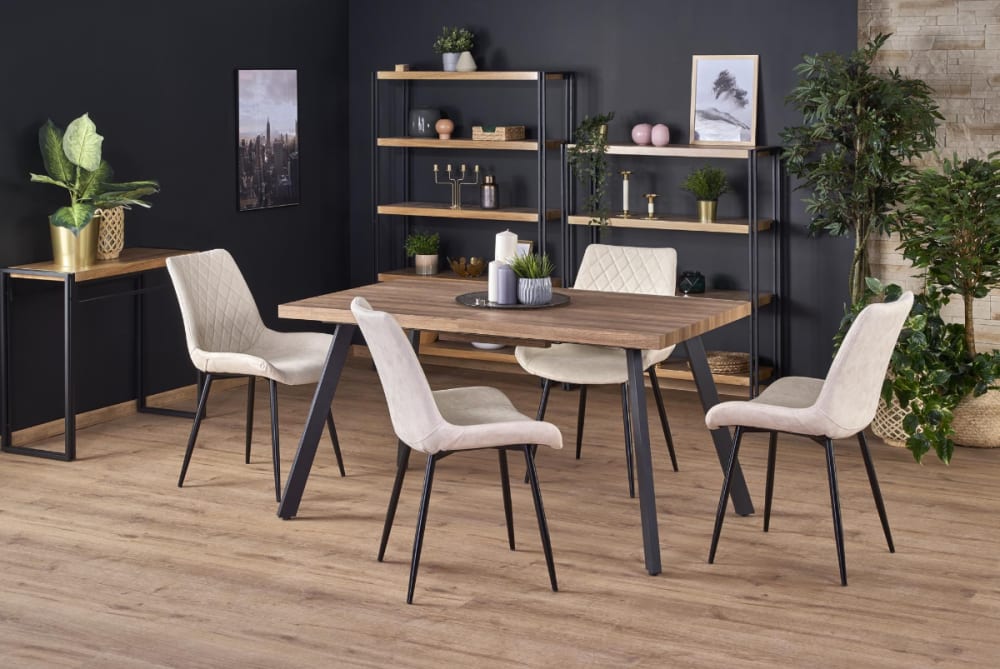 Ausziehbarer Eichentisch für 6/8 Personen 140x76x85cm Holz Braun That's Casa Möbel Esszimmermöbel Esstische