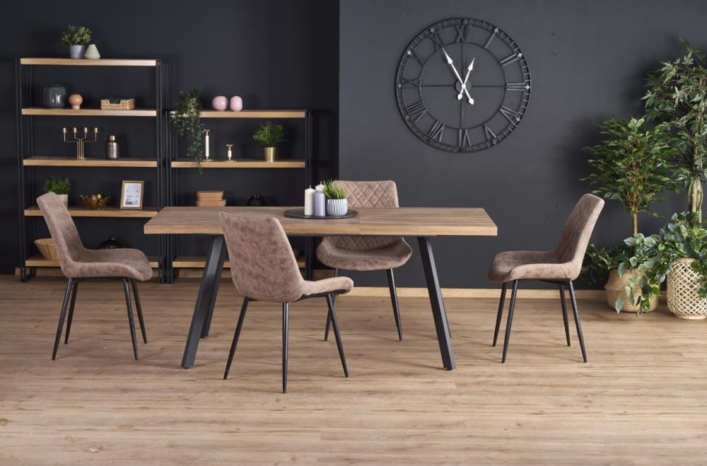 Ausziehbarer Eichentisch für 6/8 Personen 140x76x85cm Holz Braun That's Casa Möbel Esszimmermöbel Esstische