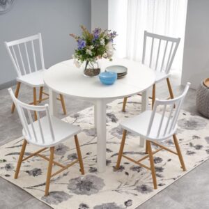 wohnli-moebel-suche-M25155829-1 Ausziehbarer Tisch für 4/6 Personen 102/142x102 cm 102x76x102cm Holz Weiß That's Casa Möbel Esszimmermöbel Esstische