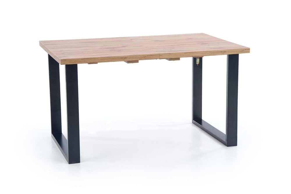 wohnli-moebel-suche-M25155837 Wohnli Möbelsuche - Ausziehbarer Tisch Eichenlaminat schwarze Stahlbeine 160/210×90 cm