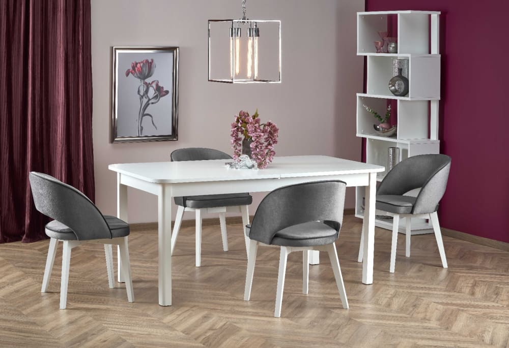 Ausziehbarer Tisch für 6/8 Personen 160/228x90 cm 160x78x90cm Holz Weiß That's Casa Möbel Esszimmermöbel Esstische