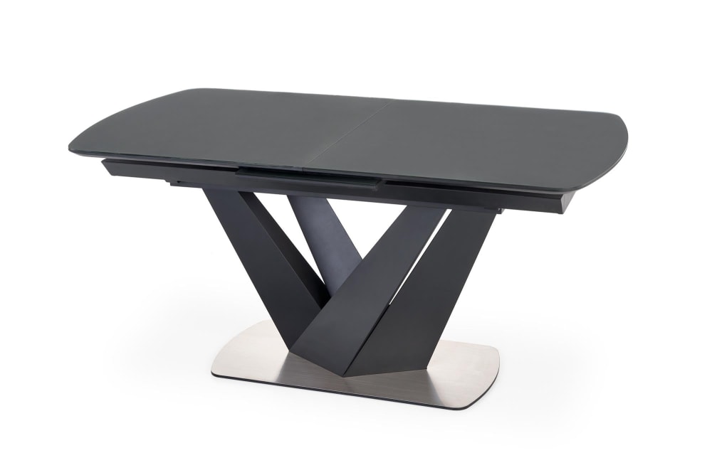 wohnli-moebel-suche-M25155847 Wohnli Möbelsuche - Ausziehbarer Tisch Glas schwarzen Stahlbeinen 160/200x90 cm