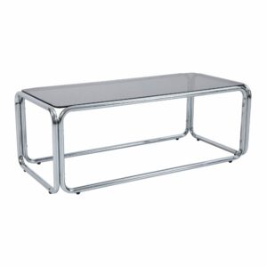 wohnli-moebel-suche-M25155908 Wohnli Möbelsuche - Rechteckiger Couchtisch (L 110 cm) aus Metall und schwarzem Glas
