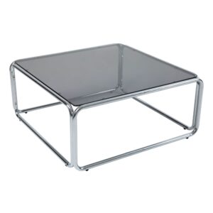 wohnli-moebel-suche-M25155911 Wohnli Möbelsuche - Quadratischer Couchtisch (L 90 cm) aus Metall und schwarzem Glas