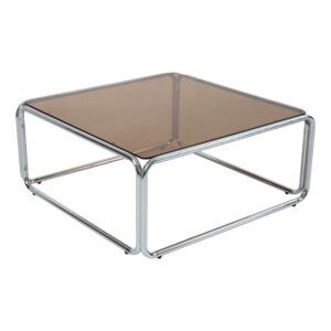 wohnli-moebel-suche-M25155915 Wohnli Möbelsuche - Quadratischer Couchtisch (L 90 cm) aus Metall und braunem Glas