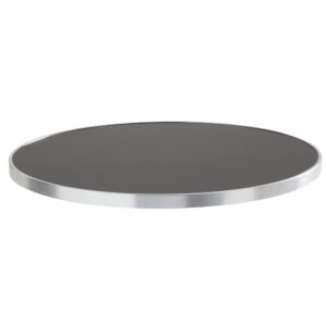wohnli-moebel-suche-M25155918-1 Runder Esstisch 60 cm schwarz/silberne Platte und silberne Beine 2x72x0cm Metall Schwarz Oviala Möbel Esszimmermöbel Esstische