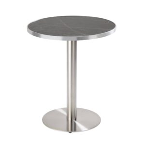 wohnli-moebel-suche-M25155918 Wohnli Möbelsuche - Runder Esstisch 60 cm schwarz/silberne Platte und silberne Beine