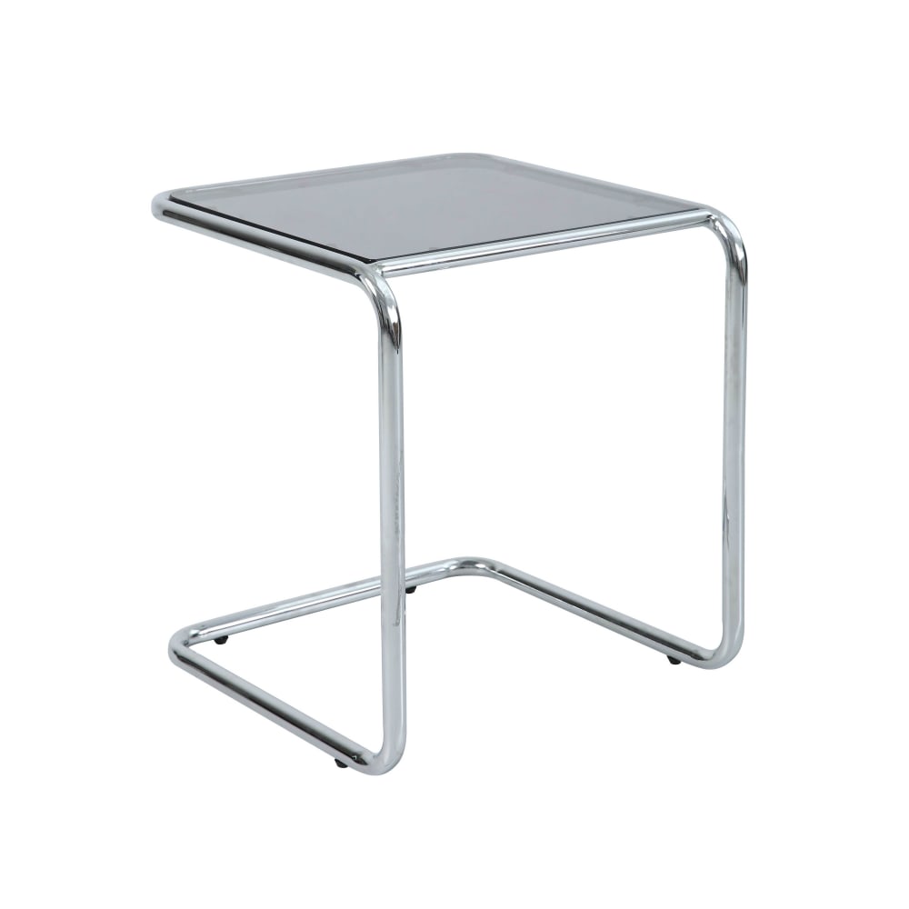 wohnli-moebel-suche-M25155919 Wohnli Möbelsuche - Quadratischer Couchtisch (L 50 cm) aus Metall und schwarzem Glas