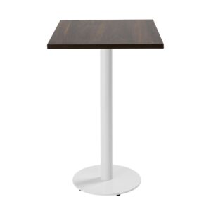 wohnli-moebel-suche-M25155929-1 Tisch quadratisch 60 cm hoher weißer Fuß und dunkle Holzverkleidung 60x108x60cm Stahl Braun Oviala Möbel Esszimmermöbel Esstische