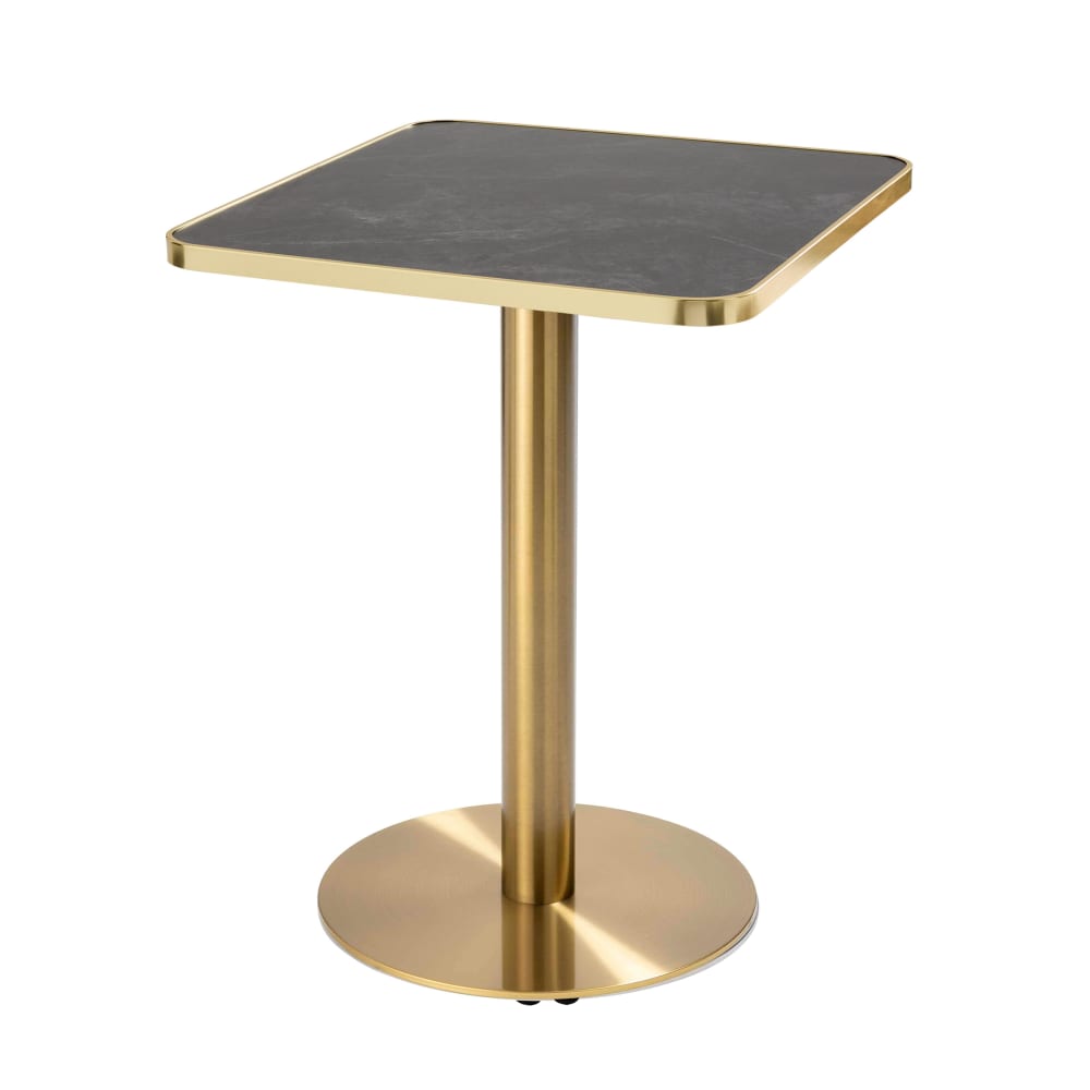 Wohnli Möbelsuche - Esstisch 60cm mit goldenem Untergestell und schwarz/goldenem Belag
