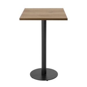 wohnli-moebel-suche-M25155972-1 Quadratischer Stehtisch mit schwarzem Fuß und heller Holzverkleidung 60x108x60cm Stahl Braun Oviala Möbel Esszimmermöbel Esstische
