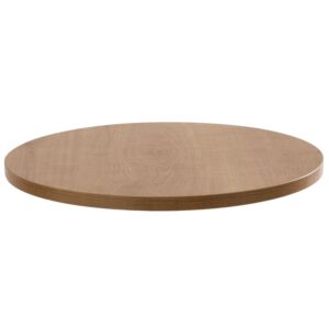 wohnli-moebel-suche-M25155973-1 Tisch hoch rund 60 cm weißes Bein und helles Holzverkleidung 2x108x0cm Stahl Braun Oviala Möbel Esszimmermöbel Esstische
